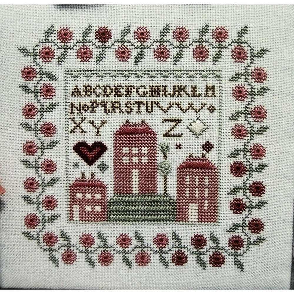 Ewe & Eye & Friends "Three Pink Houses" Cross Stitch Pattern - Rare OOP Chart